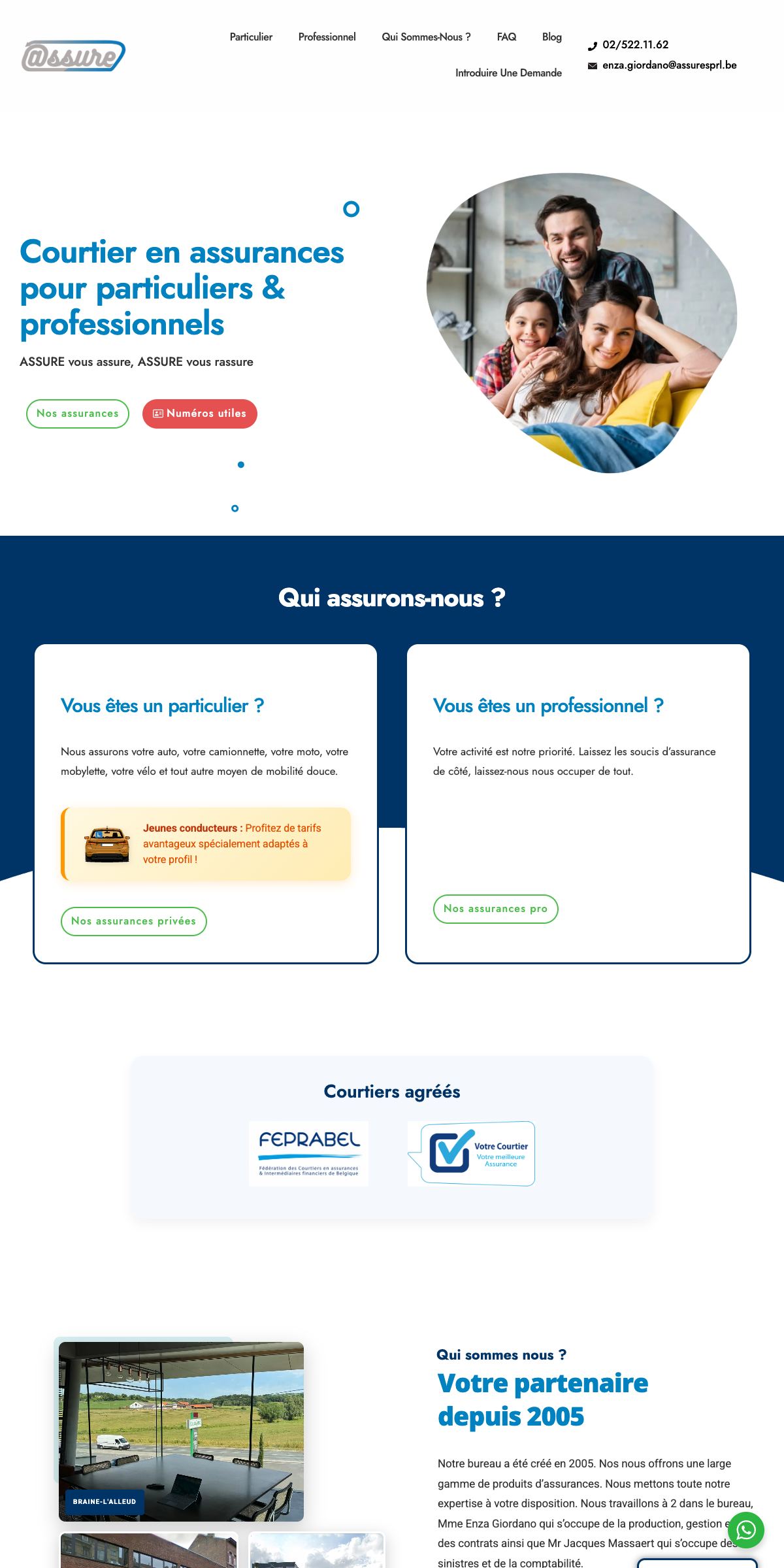 Création de site internet pour Assur SPRL, PME belge