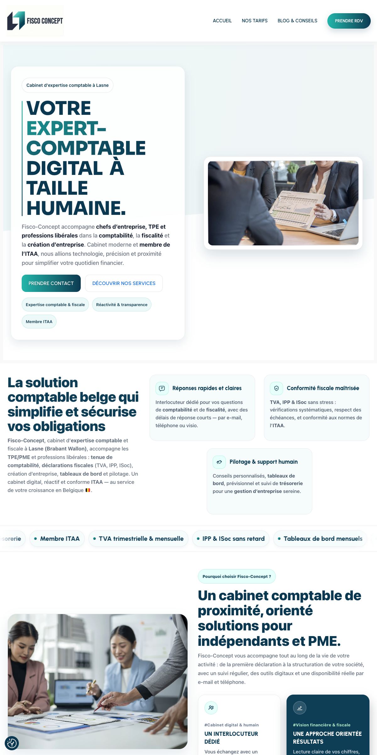 Création de site internet pour Fisco Concept, PME belge